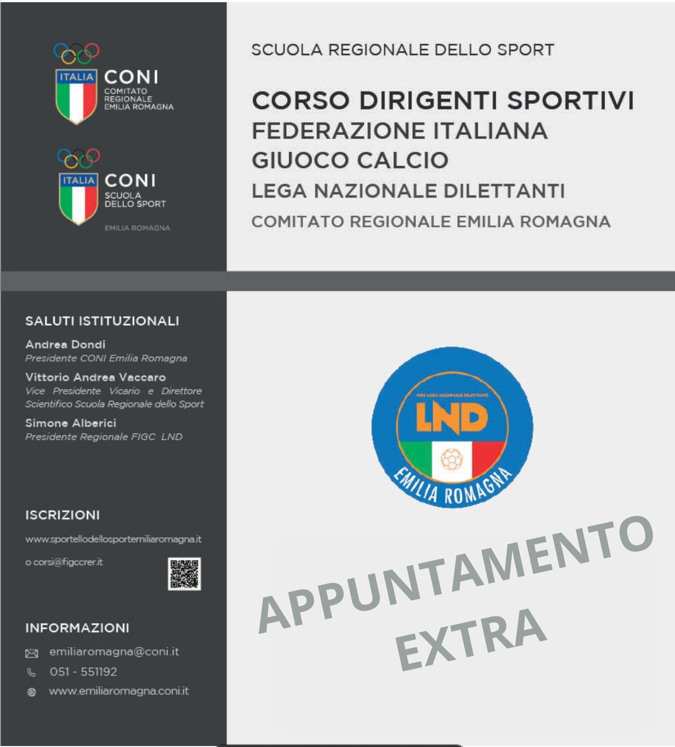 CORSO DIRIGENTI SPORTIVI FIGC - LND - Appuntamento extra