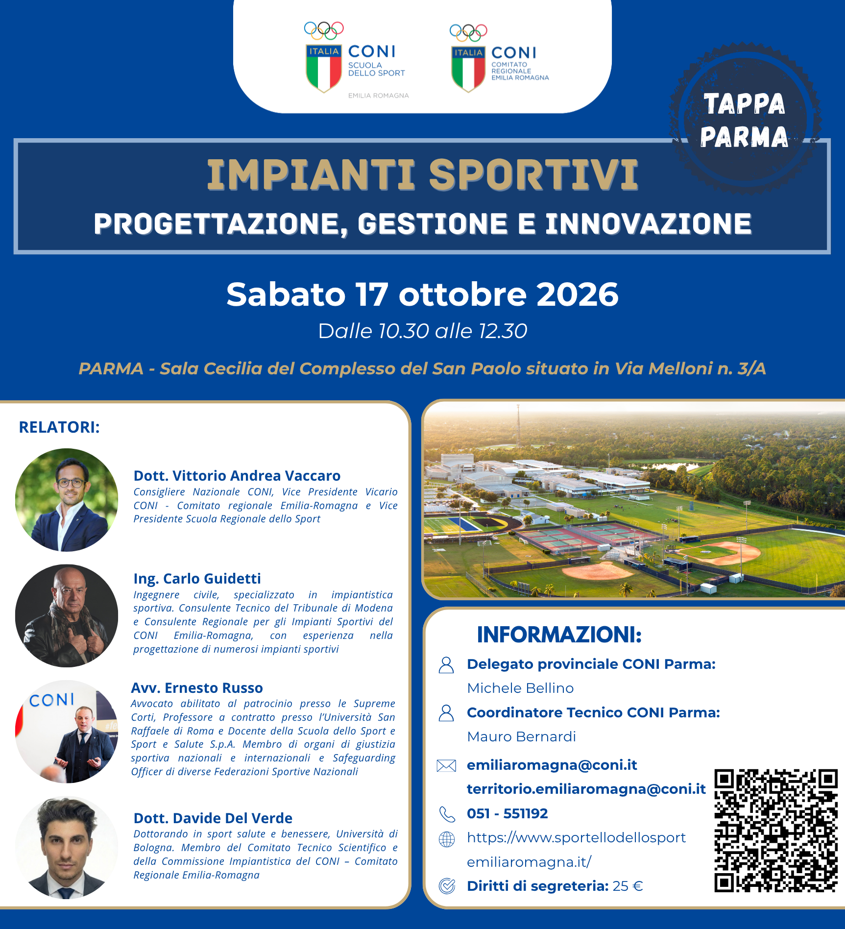 Impianti Sportivi - progettazione, gestione e innovazione - Tappa Parma