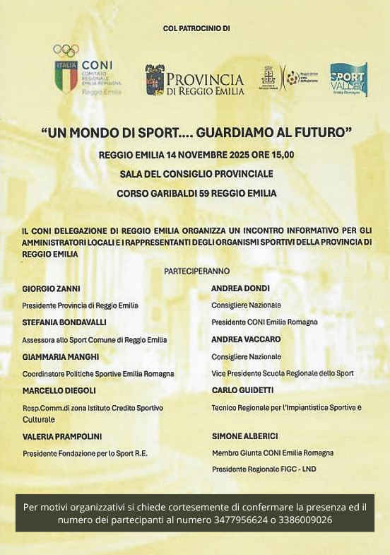 Per motivi organizzativi si chiede cortesemente di confermare la presenza ed il numero dei partecipanti al numero 3477956624 o 3386009026