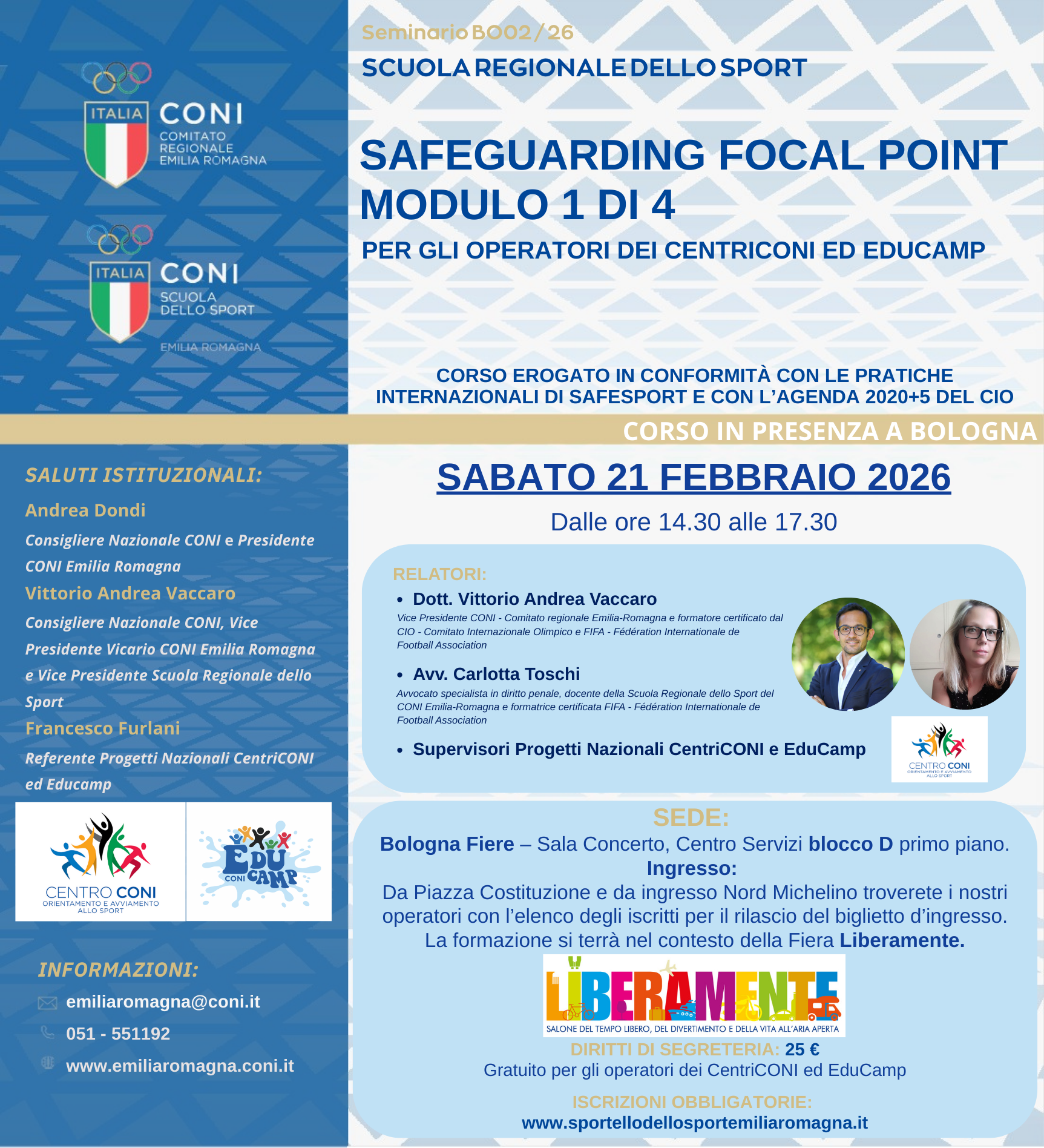 SAFEGUARDING FOCAL POINT – Modulo 1 di 4 - Per gli operatori dei CentriCONI ed EduCamp