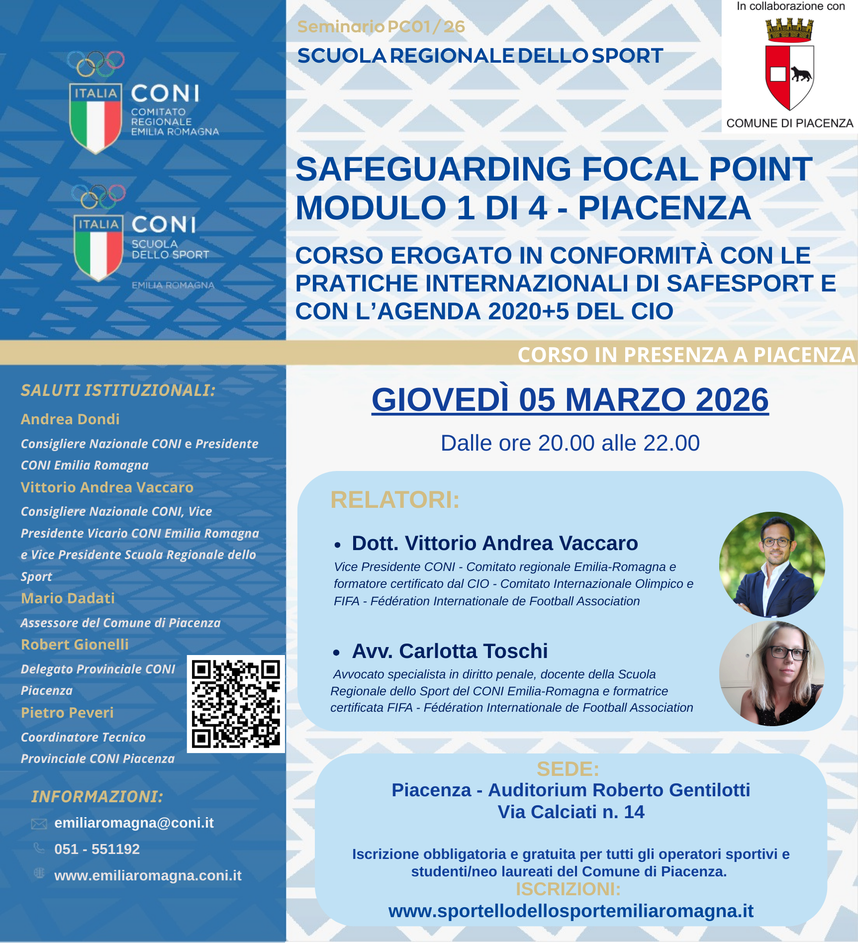 SAFEGUARDING FOCAL POINT – Modulo 1 di 4 – Piacnza