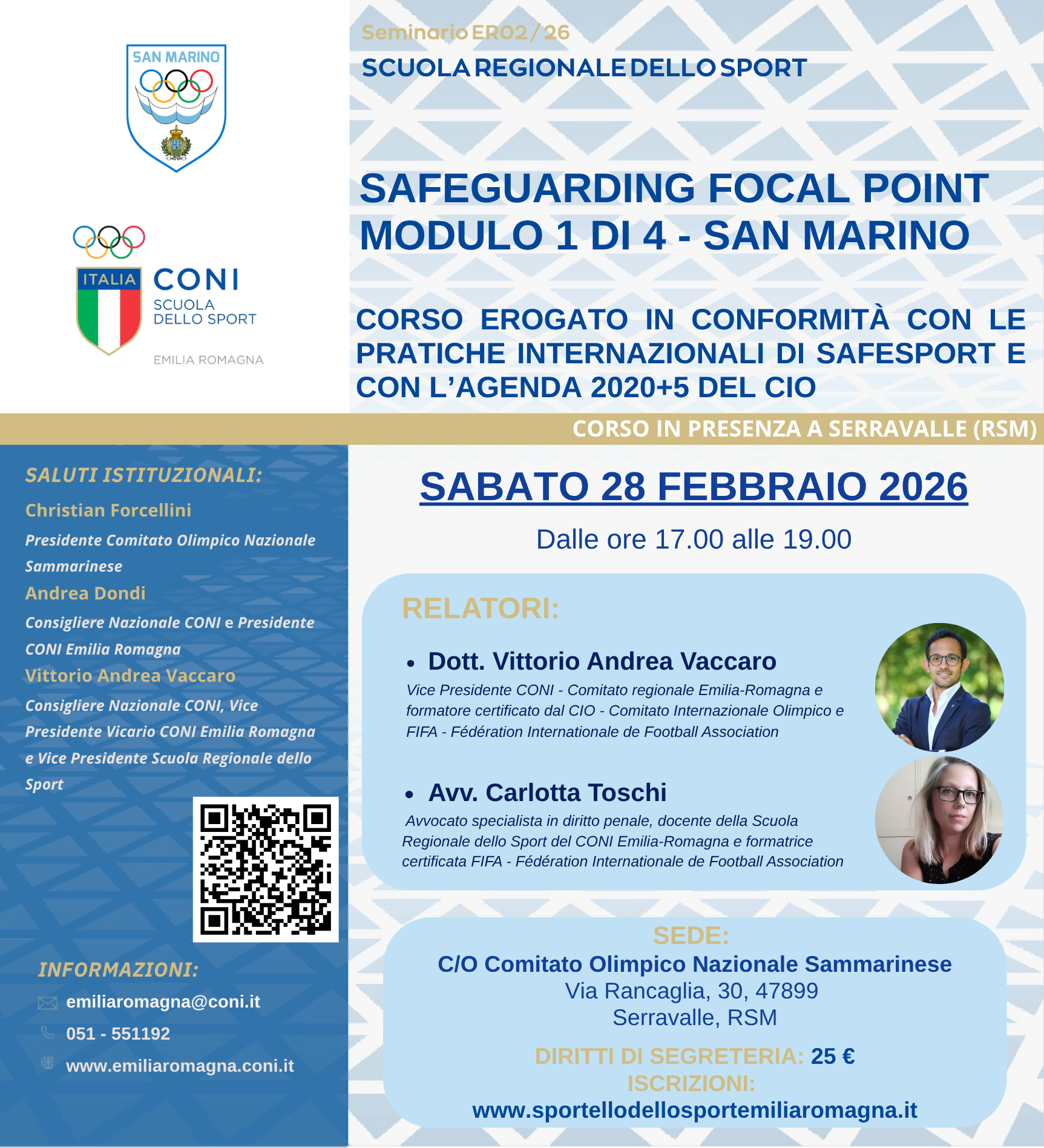 SAFEGUARDING FOCAL POINT Modulo 1 di 4 - SAN MARINO