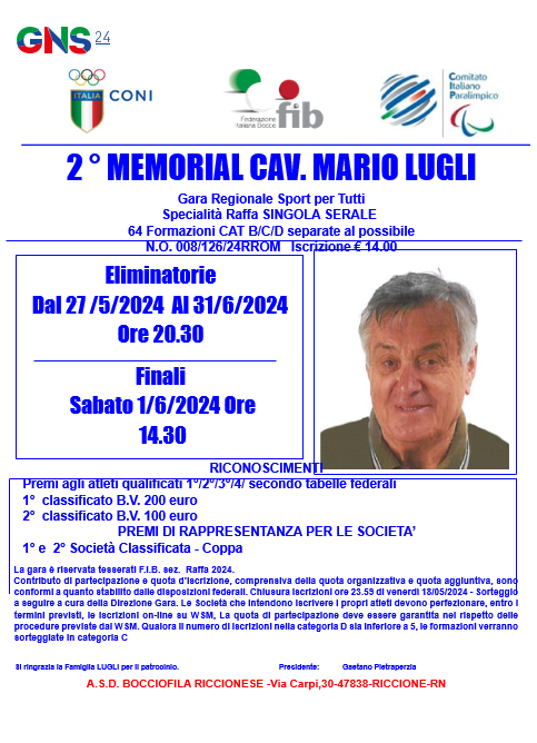 Riccione (RN) - 2 ° MEMORIAL CAV. MARIO LUGLI - GNS24