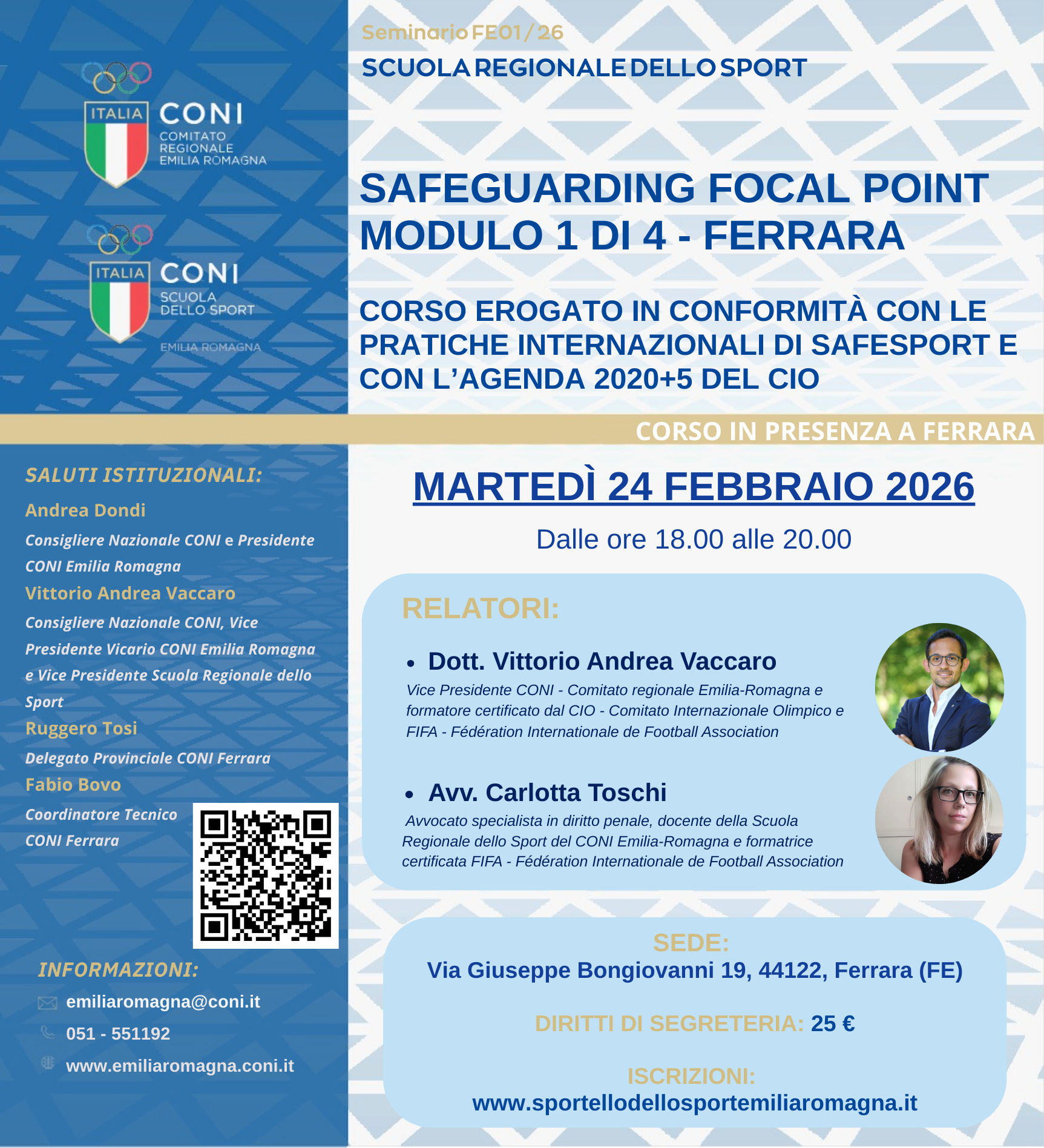 SAFEGUARDING FOCAL POINT – Modulo 1 di 4 – Ferrara