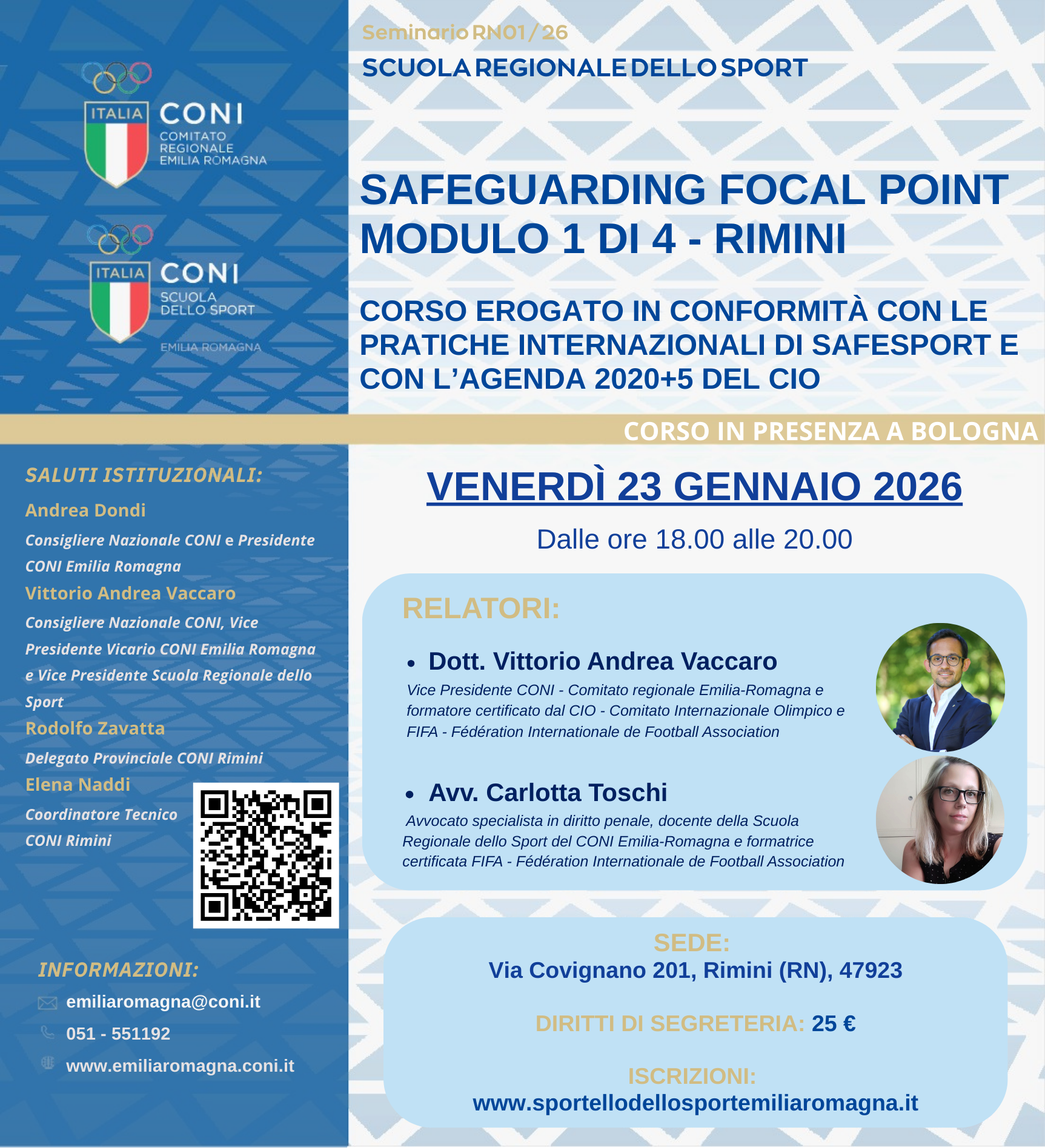 SAFEGUARDING FOCAL POINT – Modulo 1 di 4 – Rimini