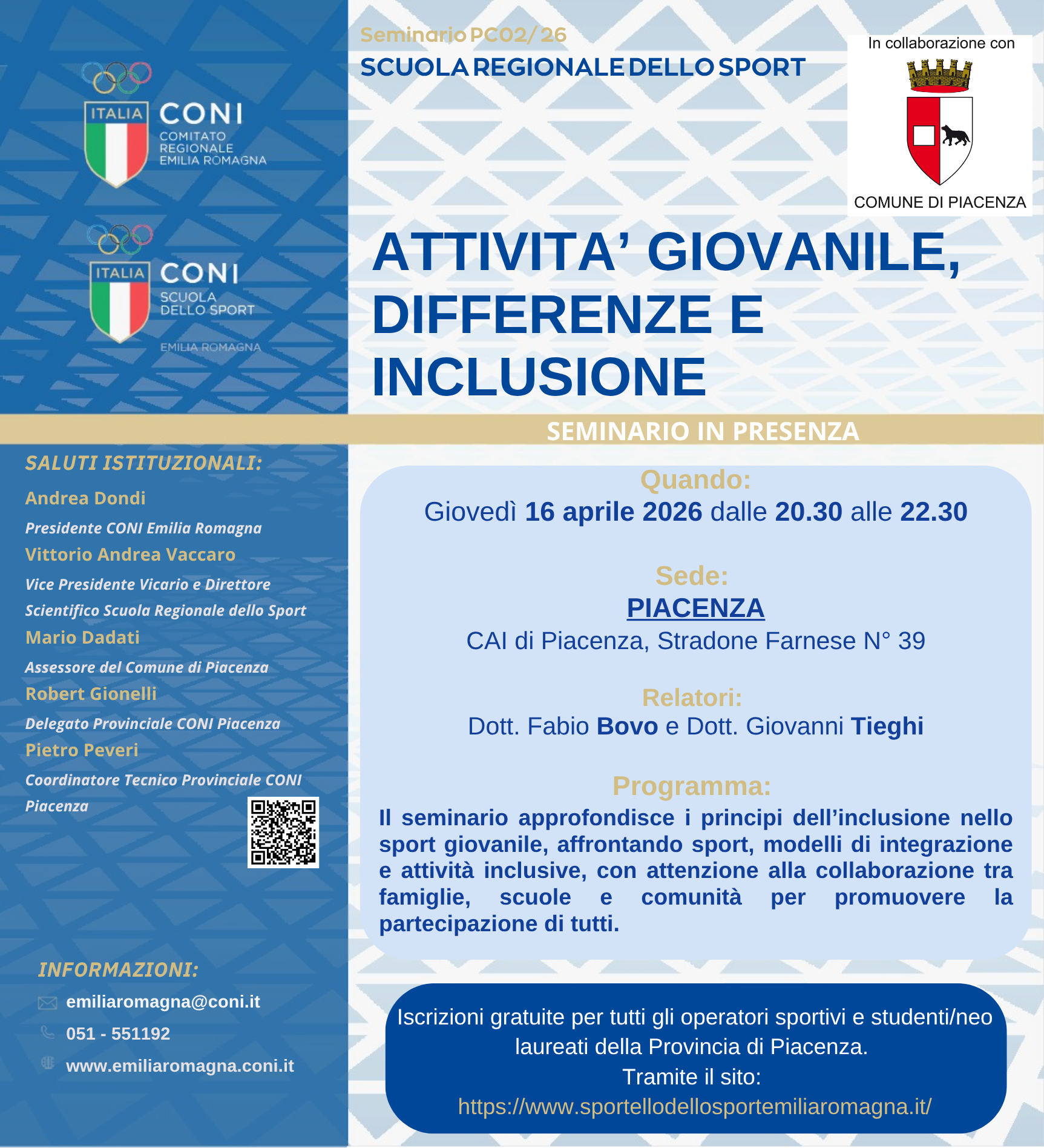 ATTIVITA’ GIOVANILE, DIFFERENZE E INCLUSIONE